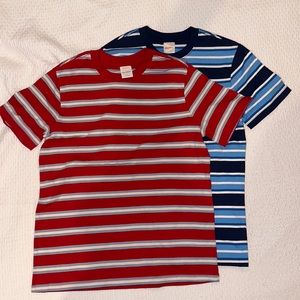 LAST CHANCE Hanna Andersson Lot of 2 Boys S/SMulti Stripe Tee Shirts Tops 150 12